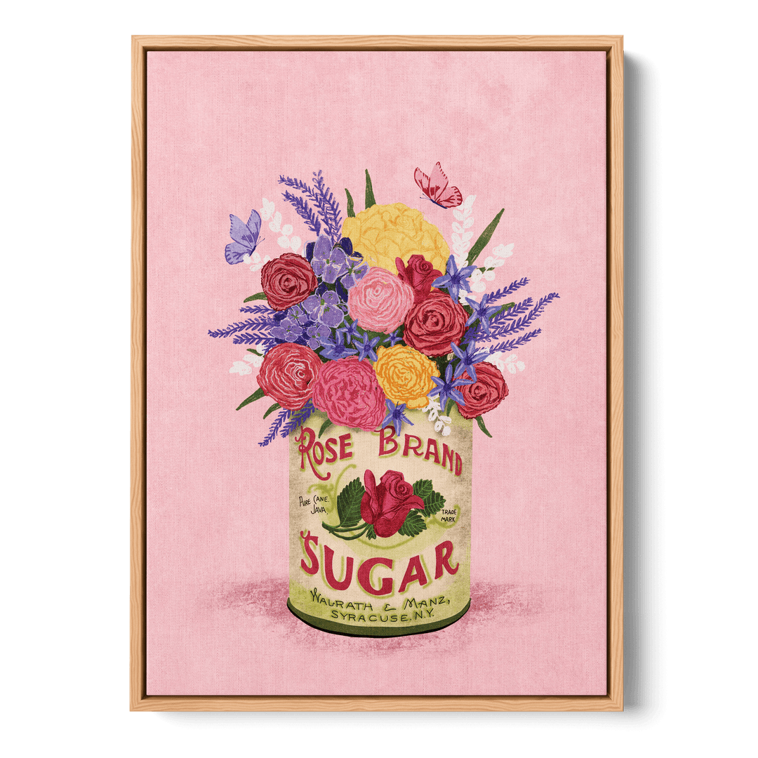Flowers Vintage Sugar Can Canvas