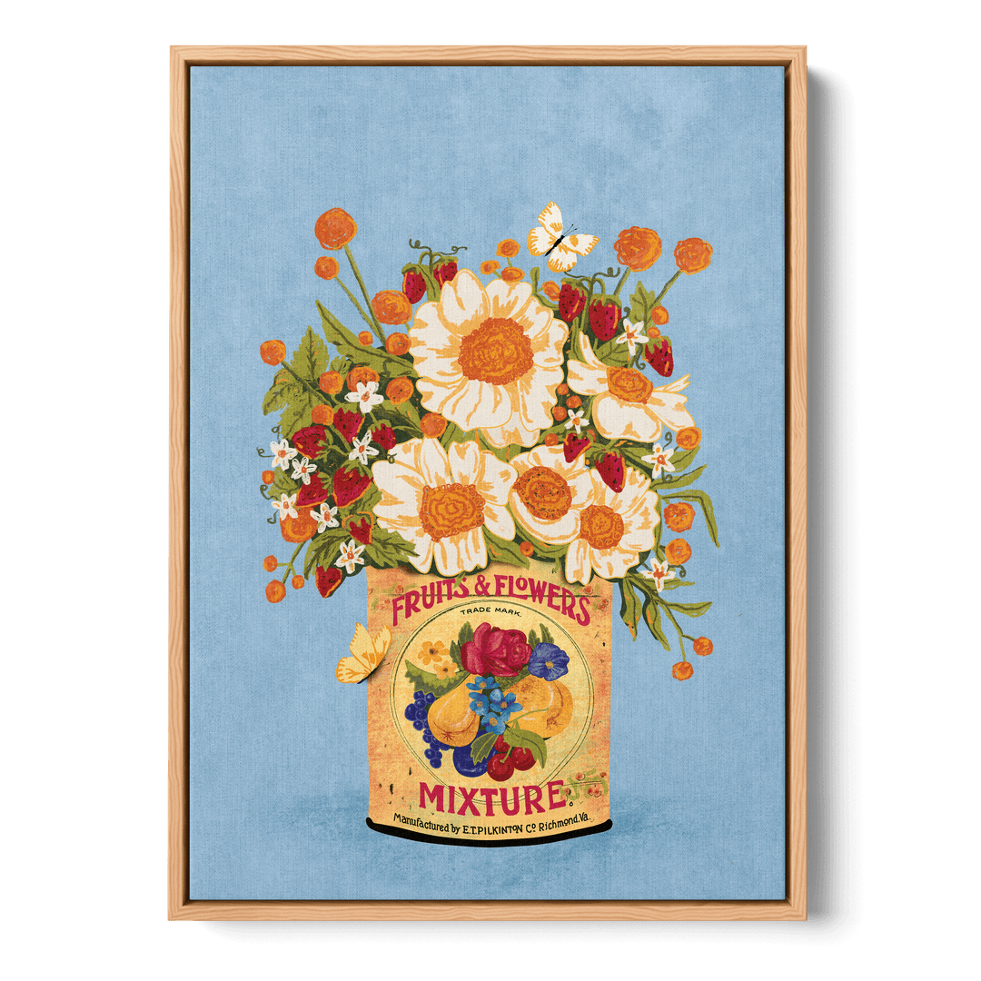 Flowers Vintage Tea Can Canvas