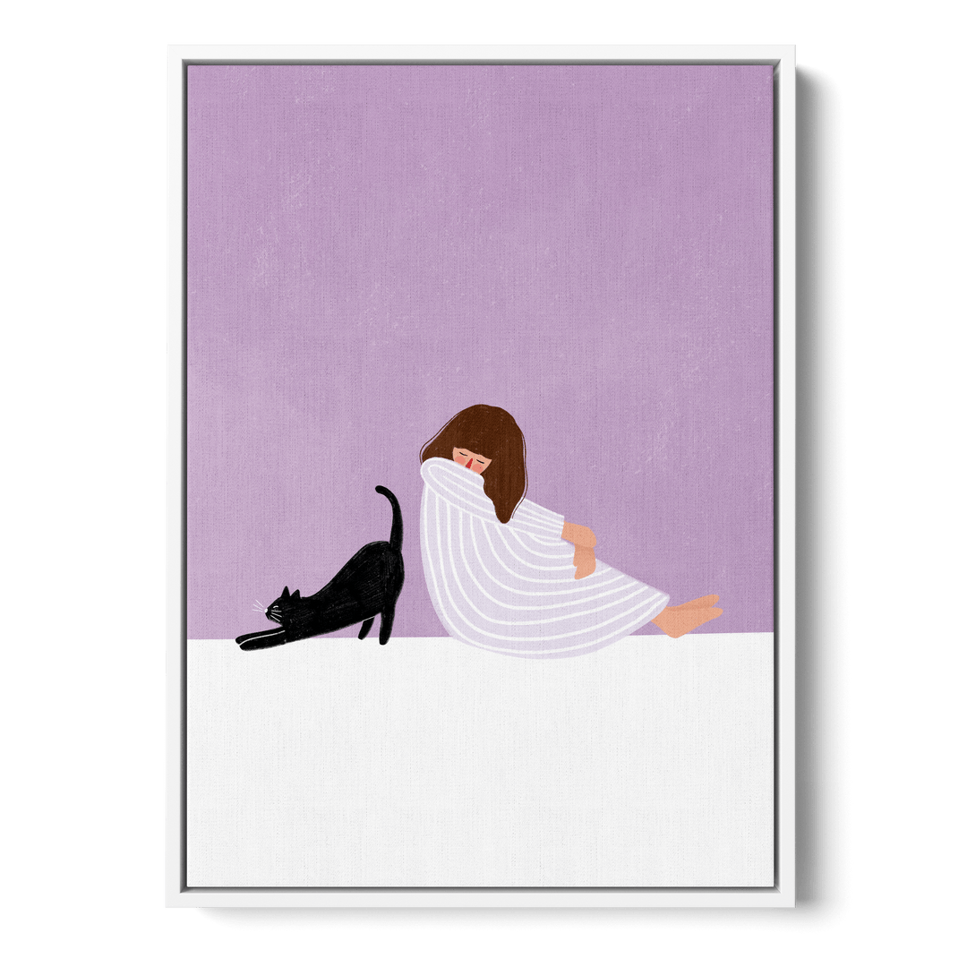 Girl And Cat Canvas
