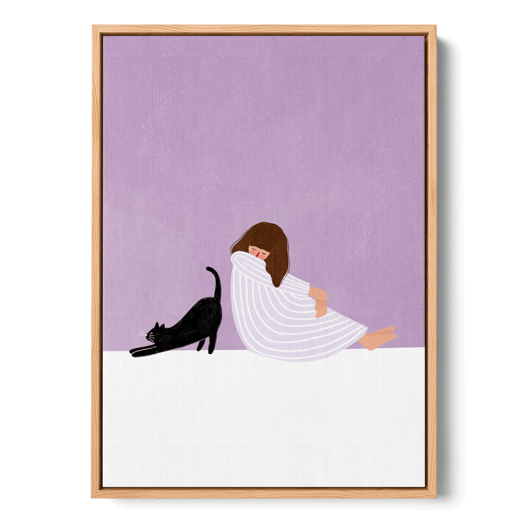 Girl And Cat Canvas