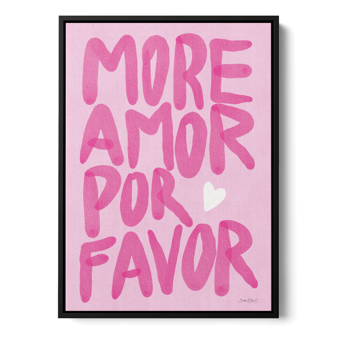 More Amor Por Favor Pink Canvas