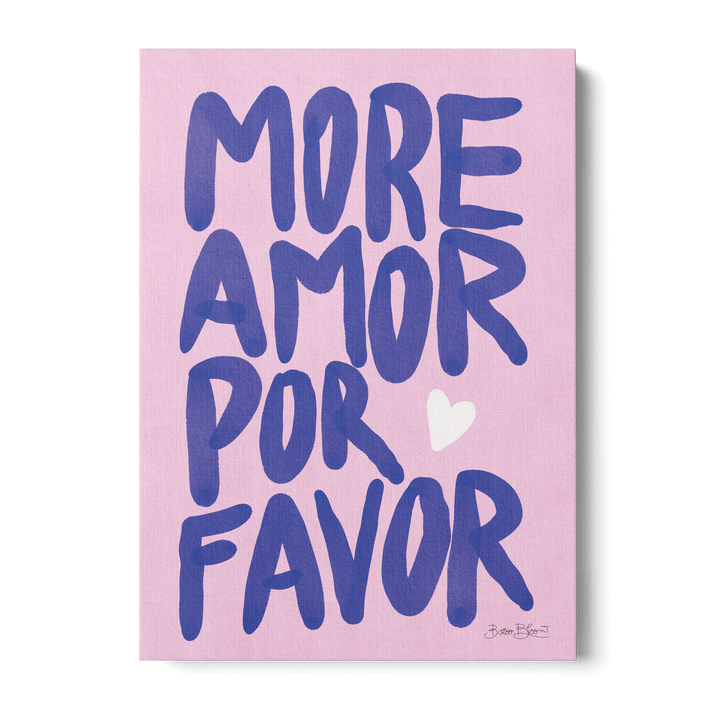 More Amor Por Favor Blue Canvas