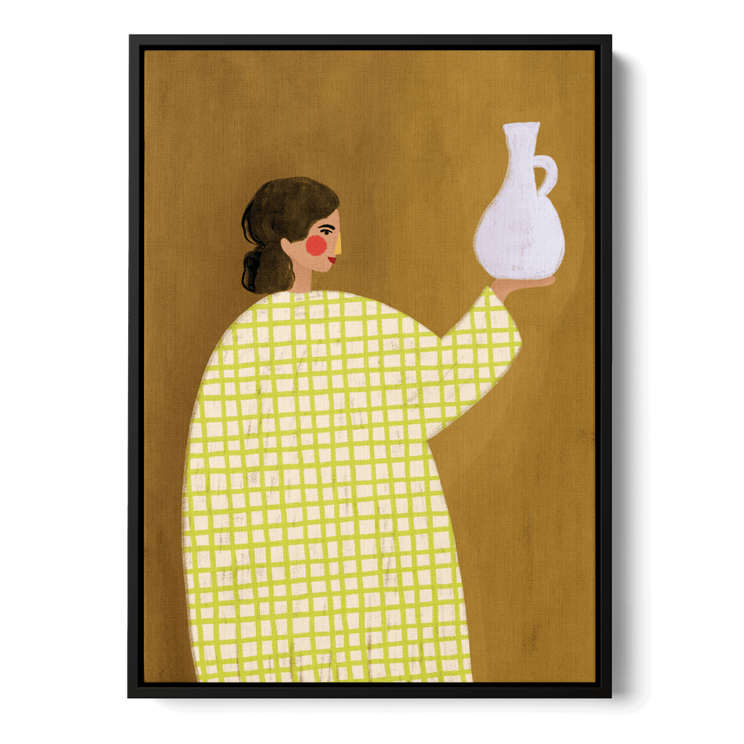 Woman With Vase Canvas