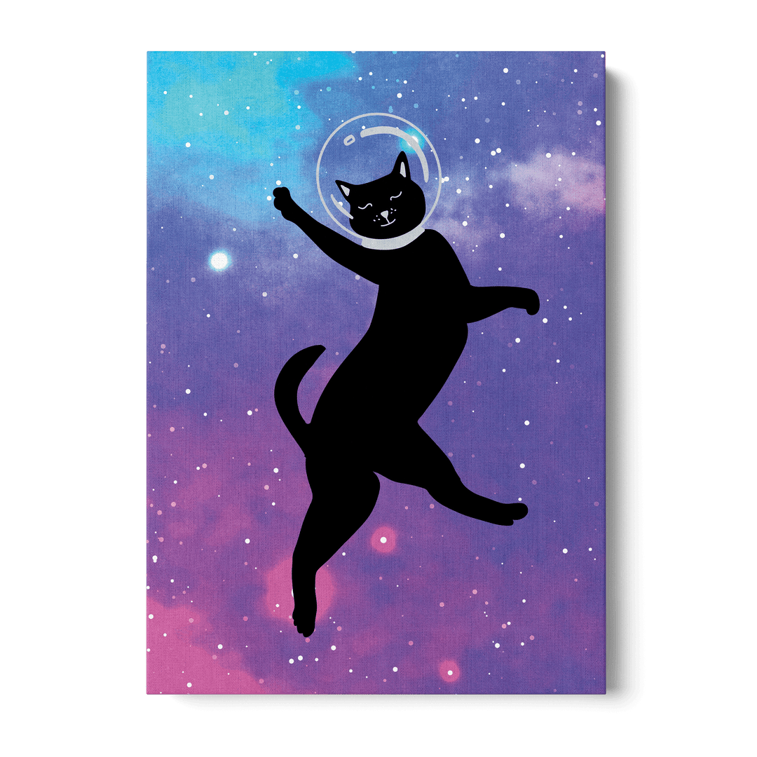 Happy Space Cat Canvas