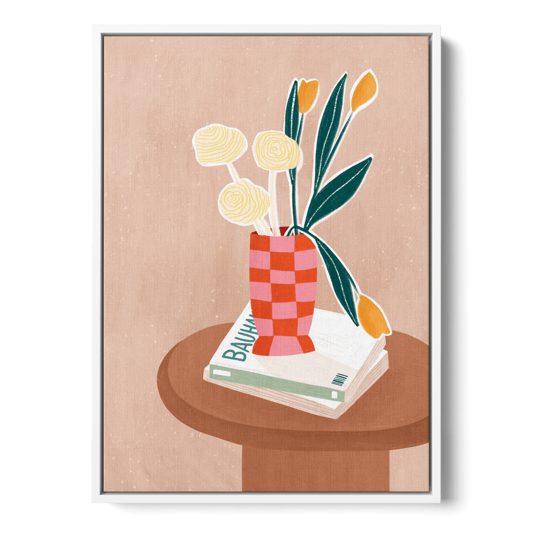Checkered Vase Canvas
