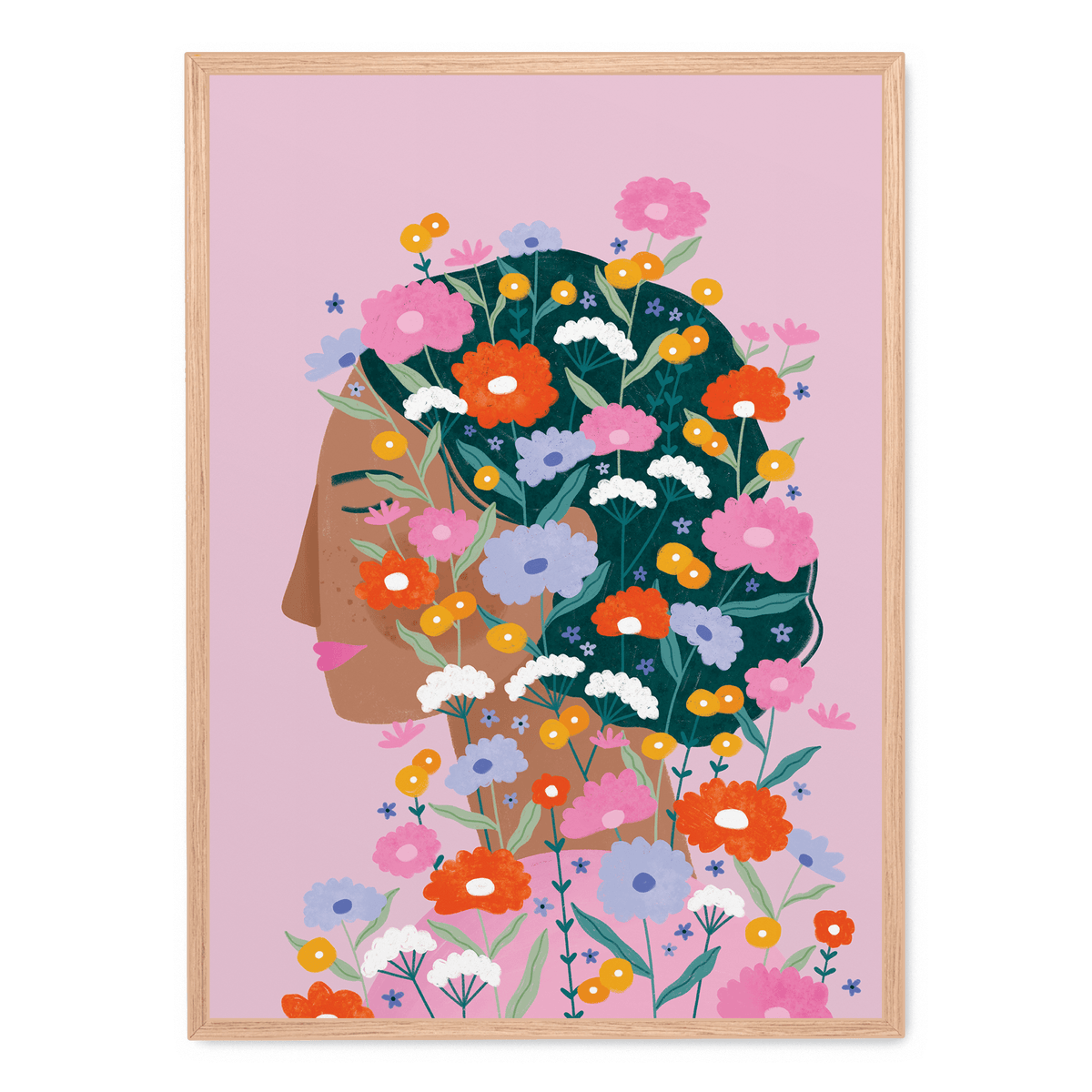 Colourful Flower Lady poster | Postera.art