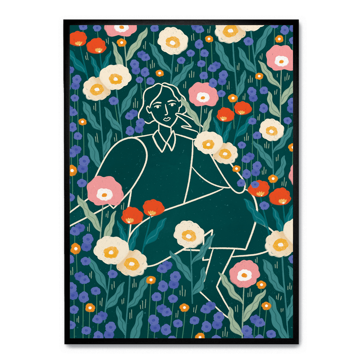 Line Lady With Florals