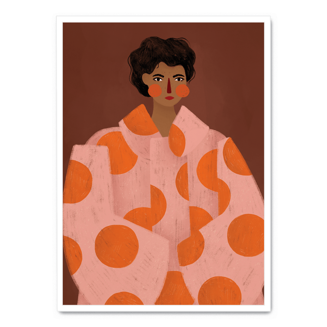 Woman With Orange Dots