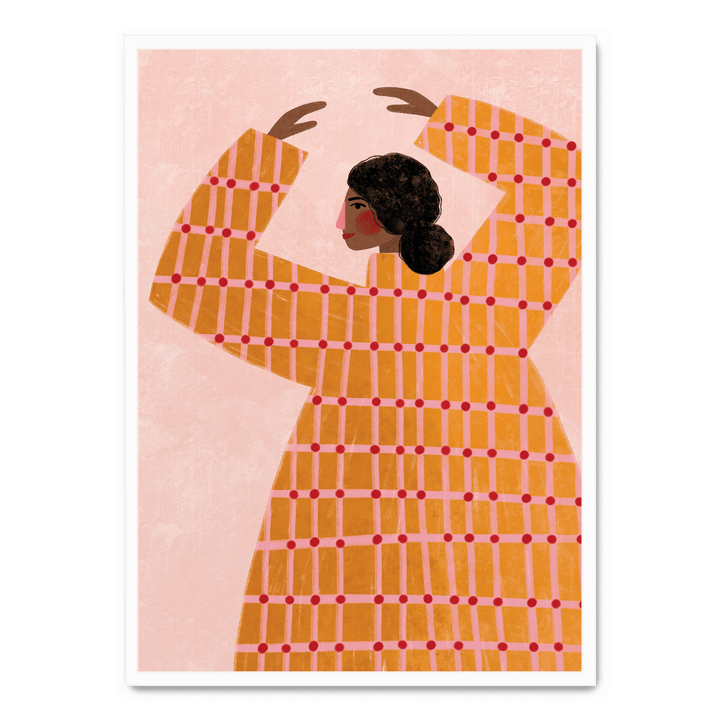 Woman With Checked Dress