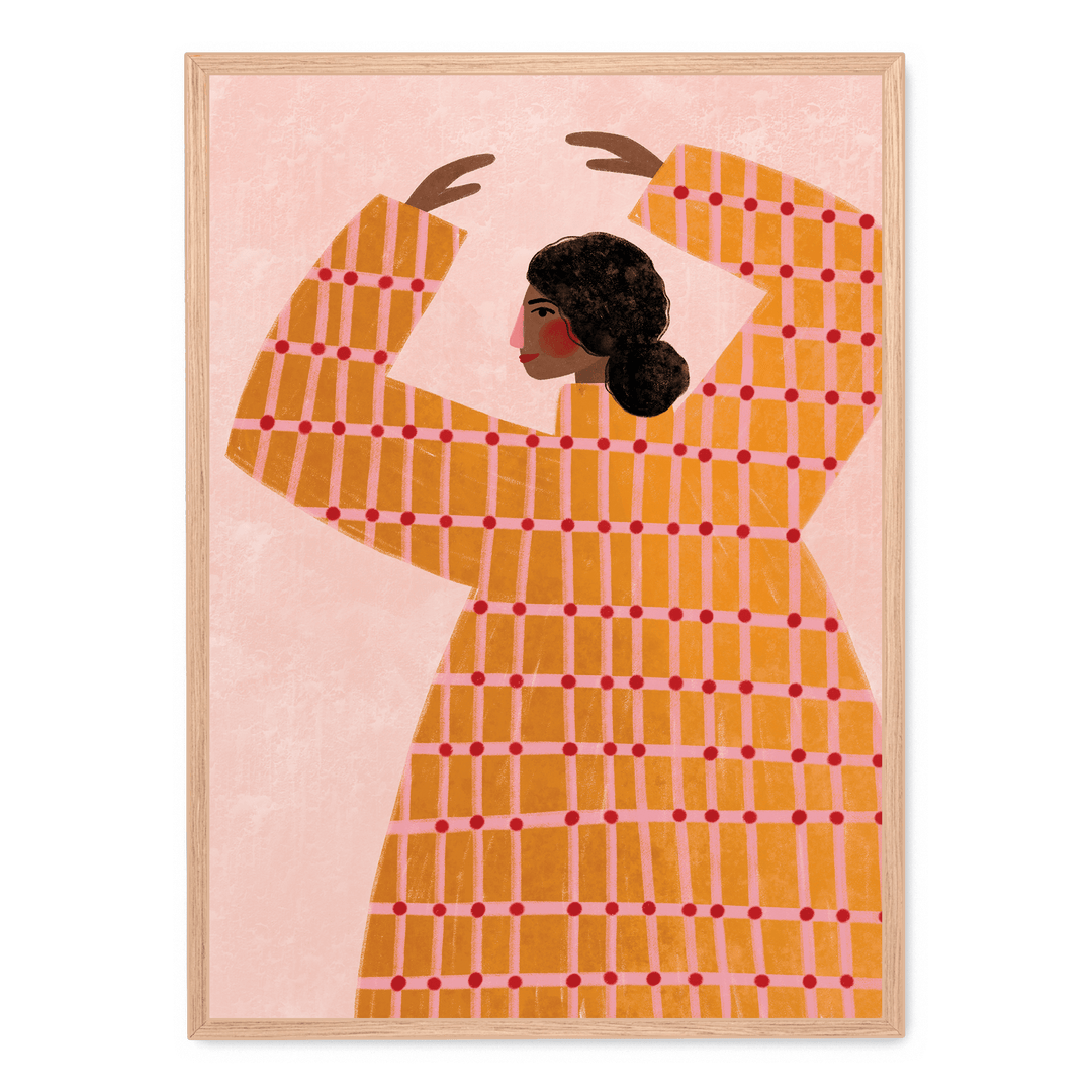 Woman With Checked Dress