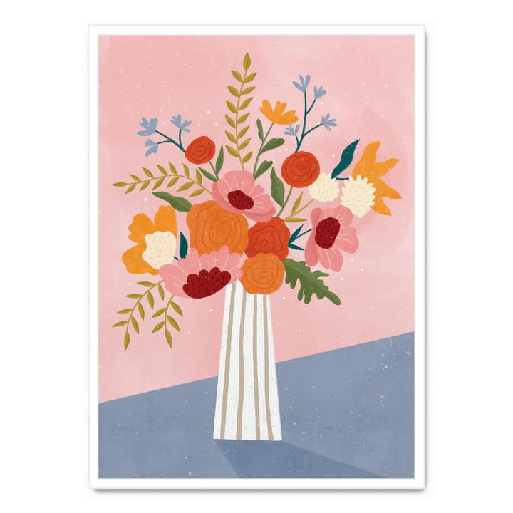 Line Vase With Flowers