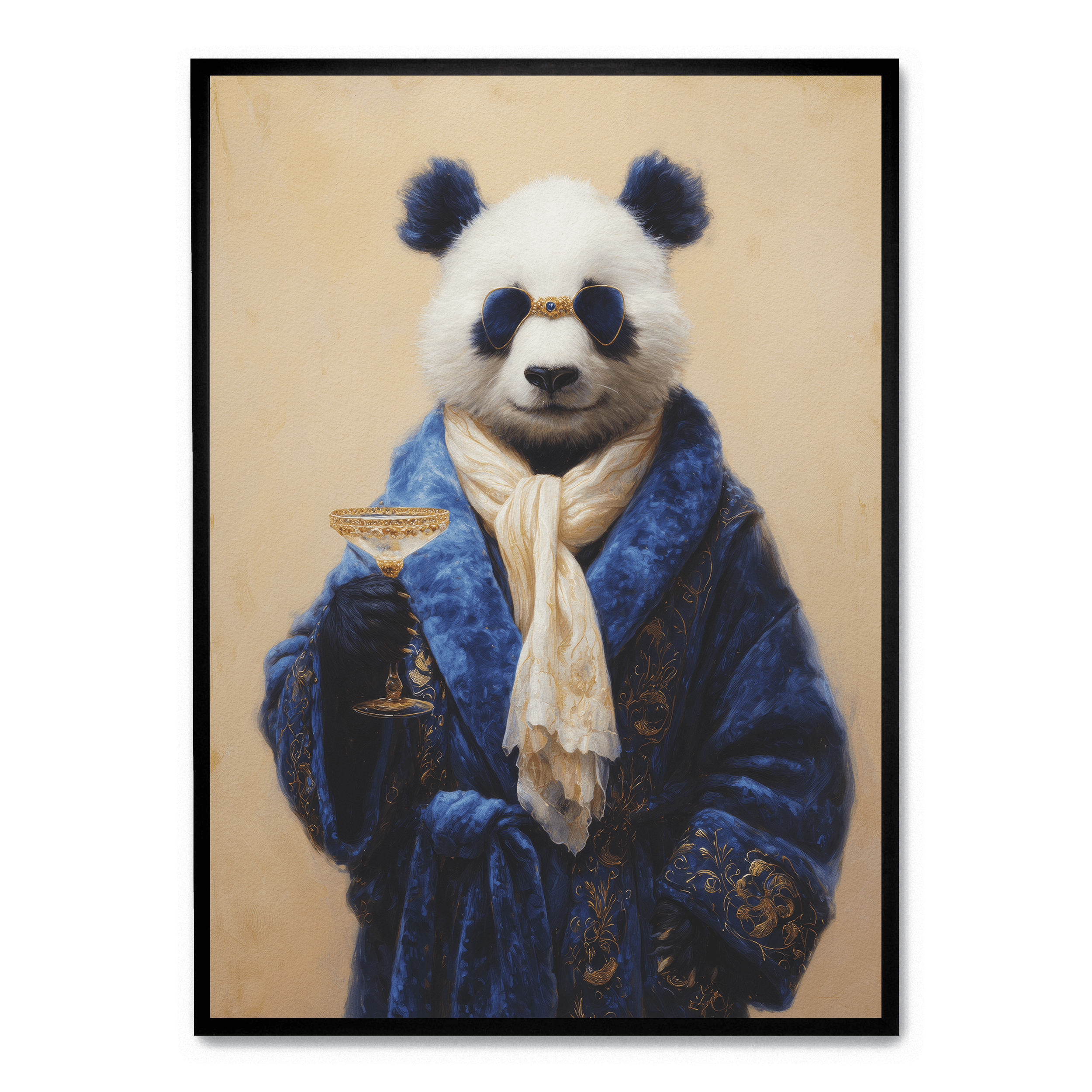 Panda In Blue Velvet Robe – POSTERA