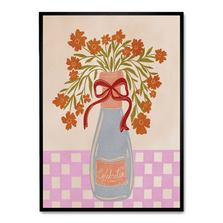 Festive Floral Champagne Bottle