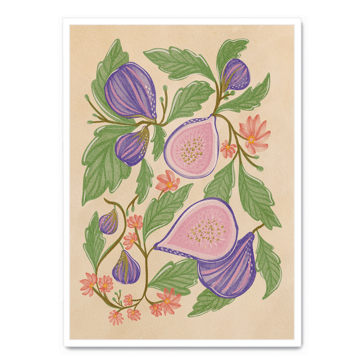Purple Figs And Flowers