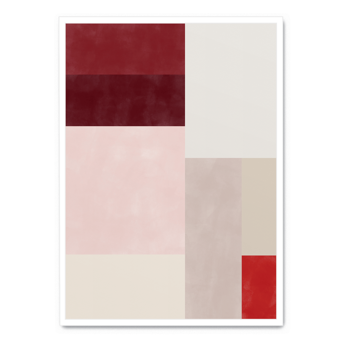 Red And Pink Colour Block poster | Postera.art