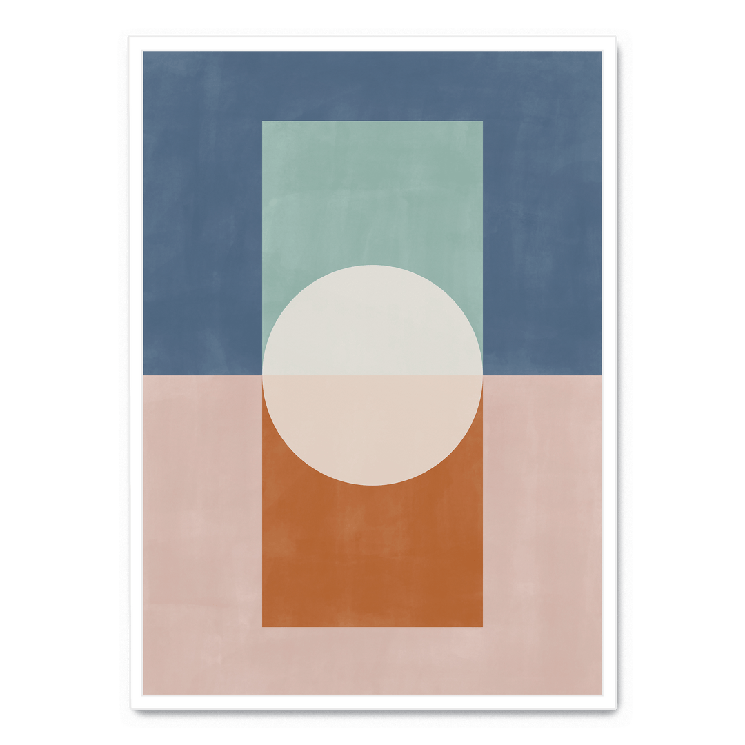 Blue And Rust Geometric No. 1