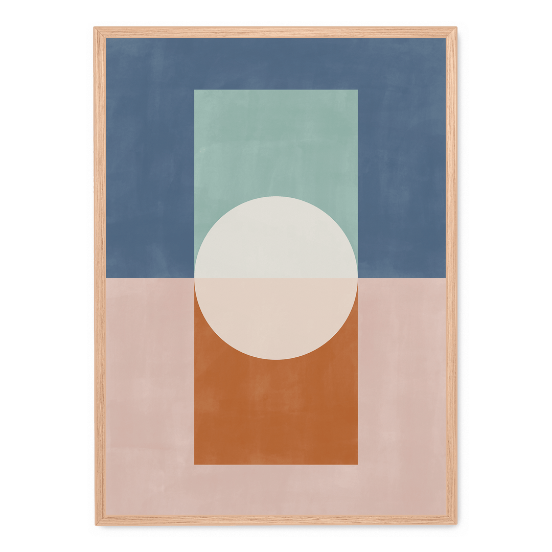 Blue And Rust Geometric No. 1