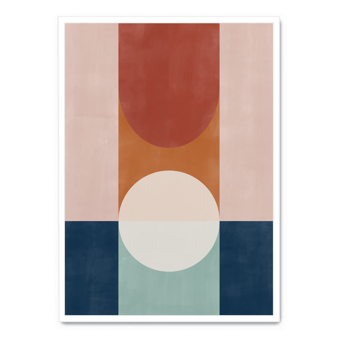 Blue And Rust Geometric No. 3