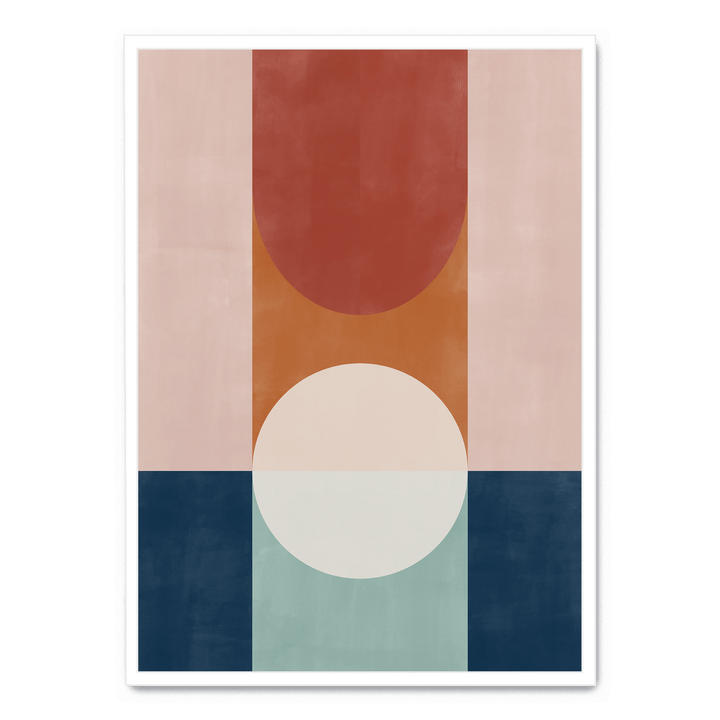 Blue And Rust Geometric No. 3