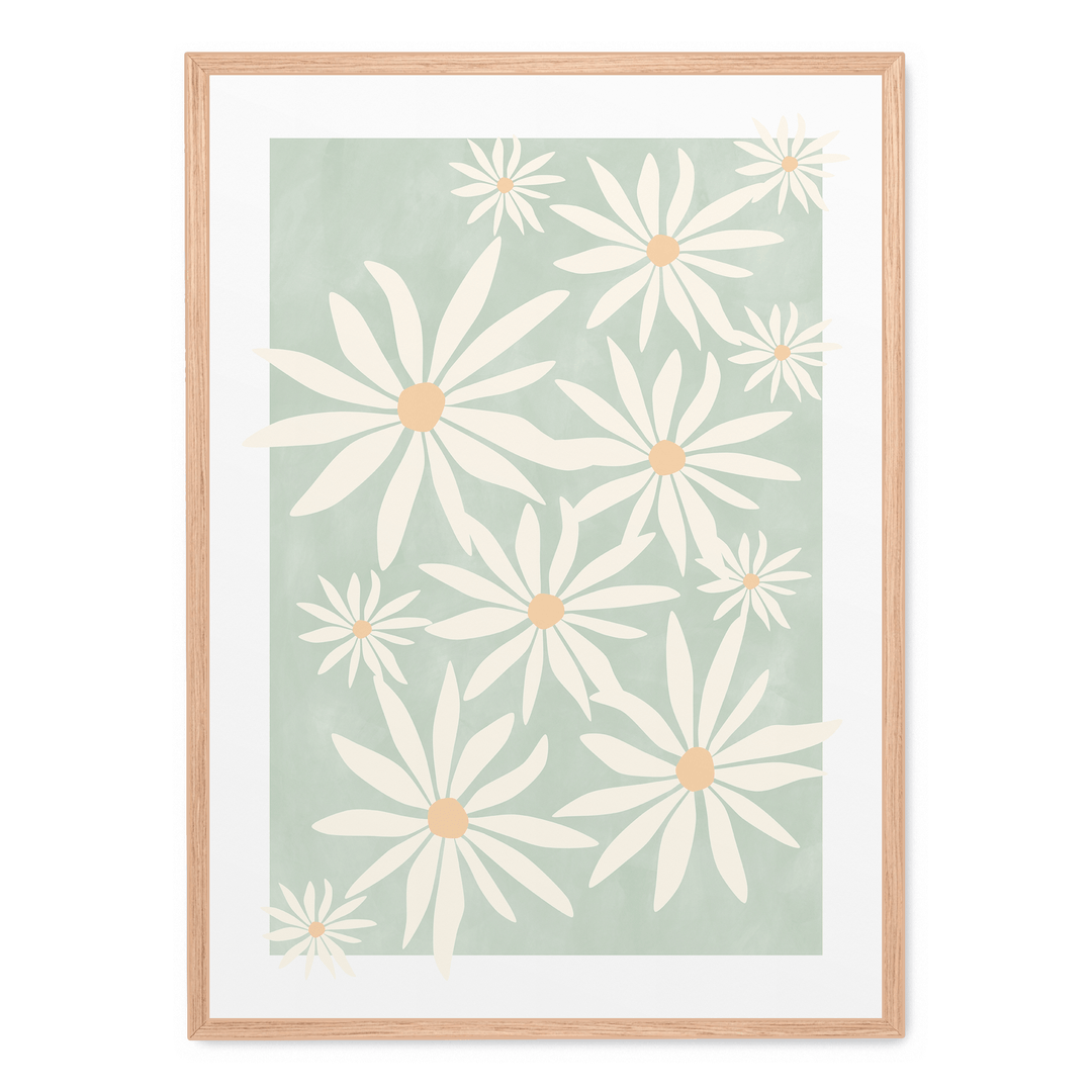 Green Abstract Flowers