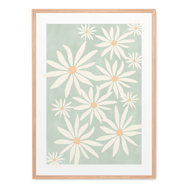 Green Abstract Flowers