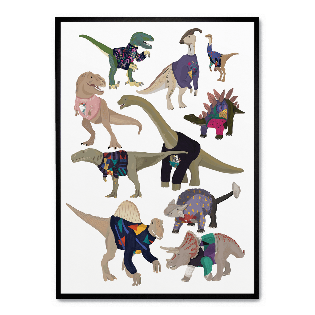 Dinosaurs In 80s Jumpers poster | Postera.art