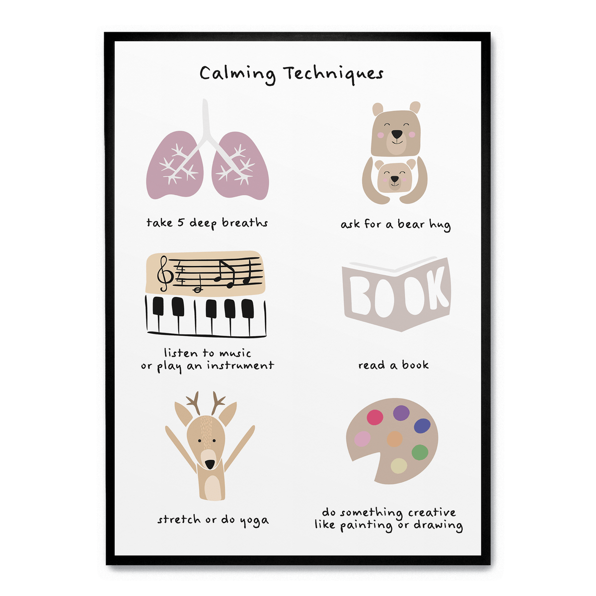 Calming Techniques poster | Postera.art