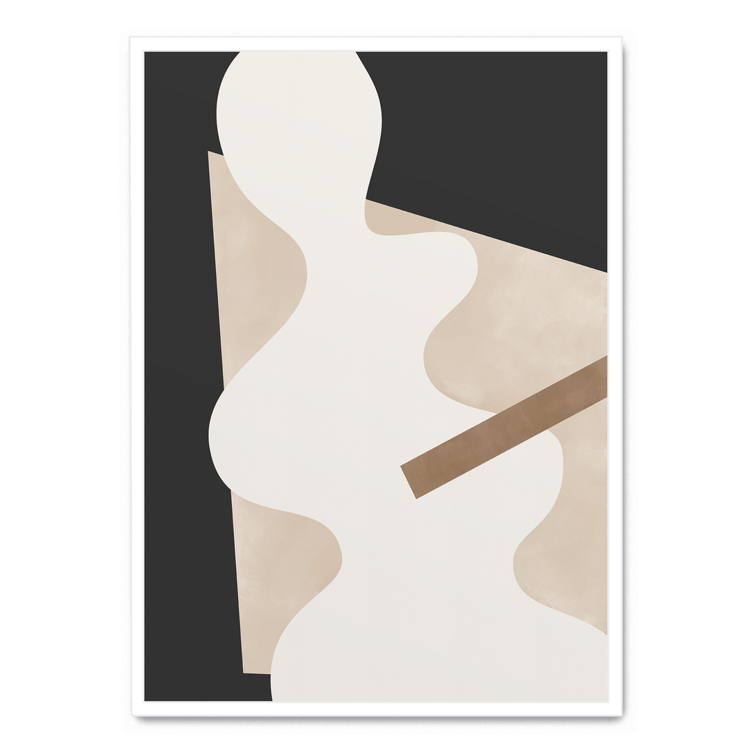 Beige Graphic Curves