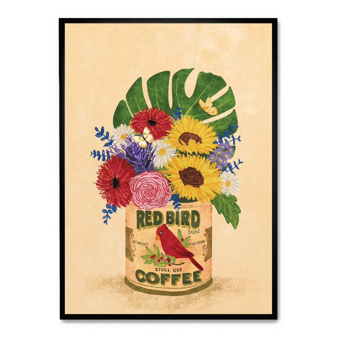 Flowers Vintage Coffee Can