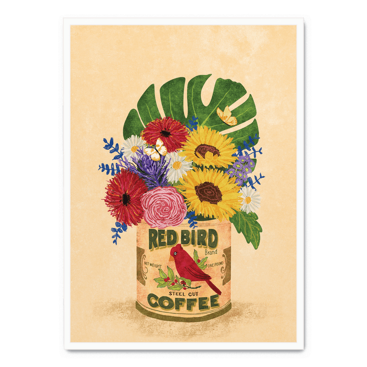 Flowers Vintage Coffee Can