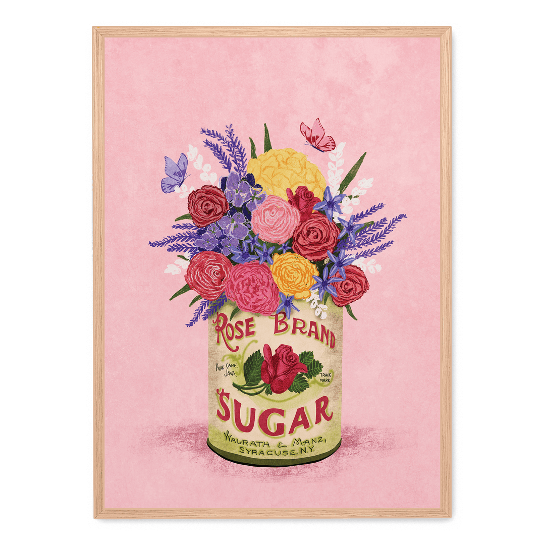 Flowers Vintage Sugar Can