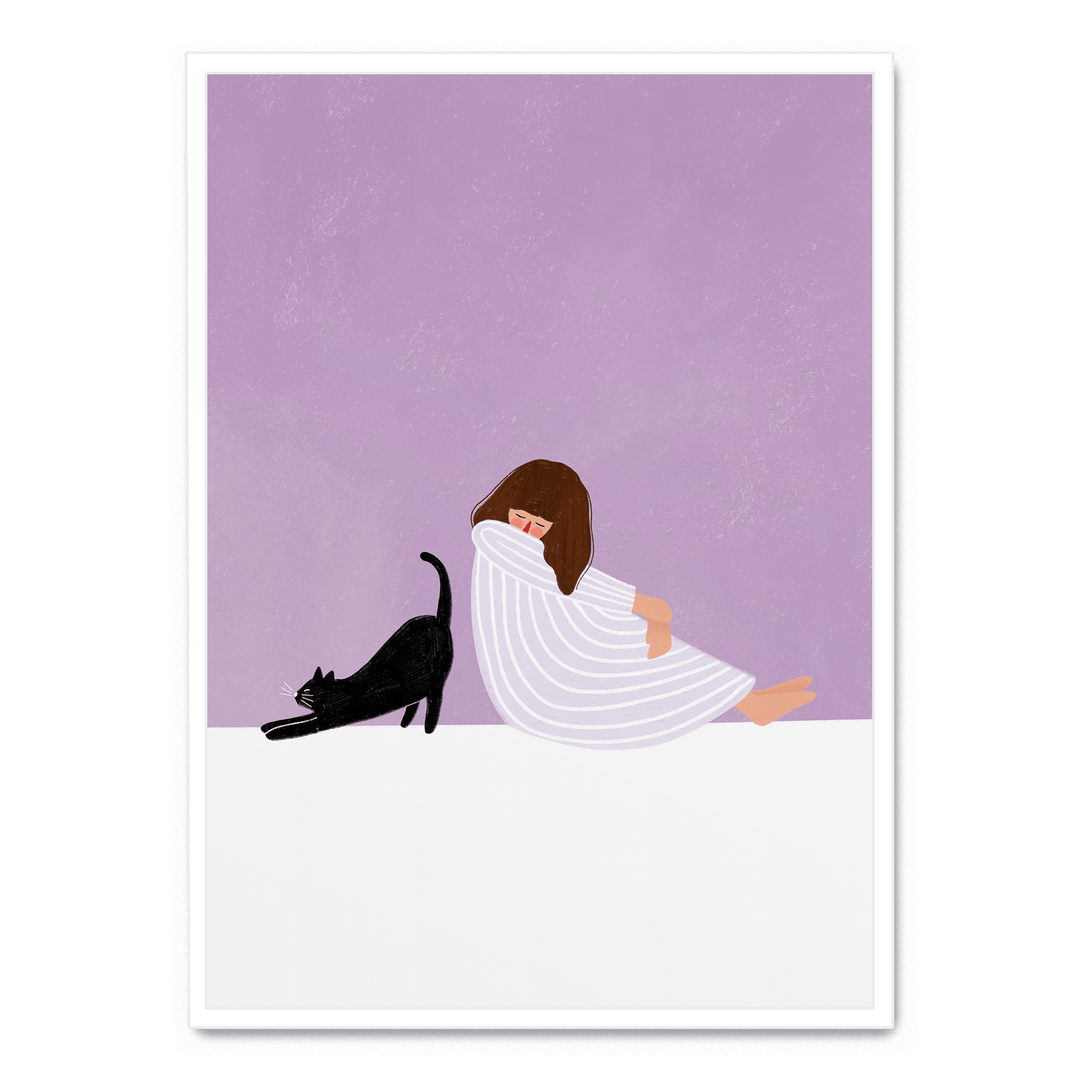 Girl And Cat