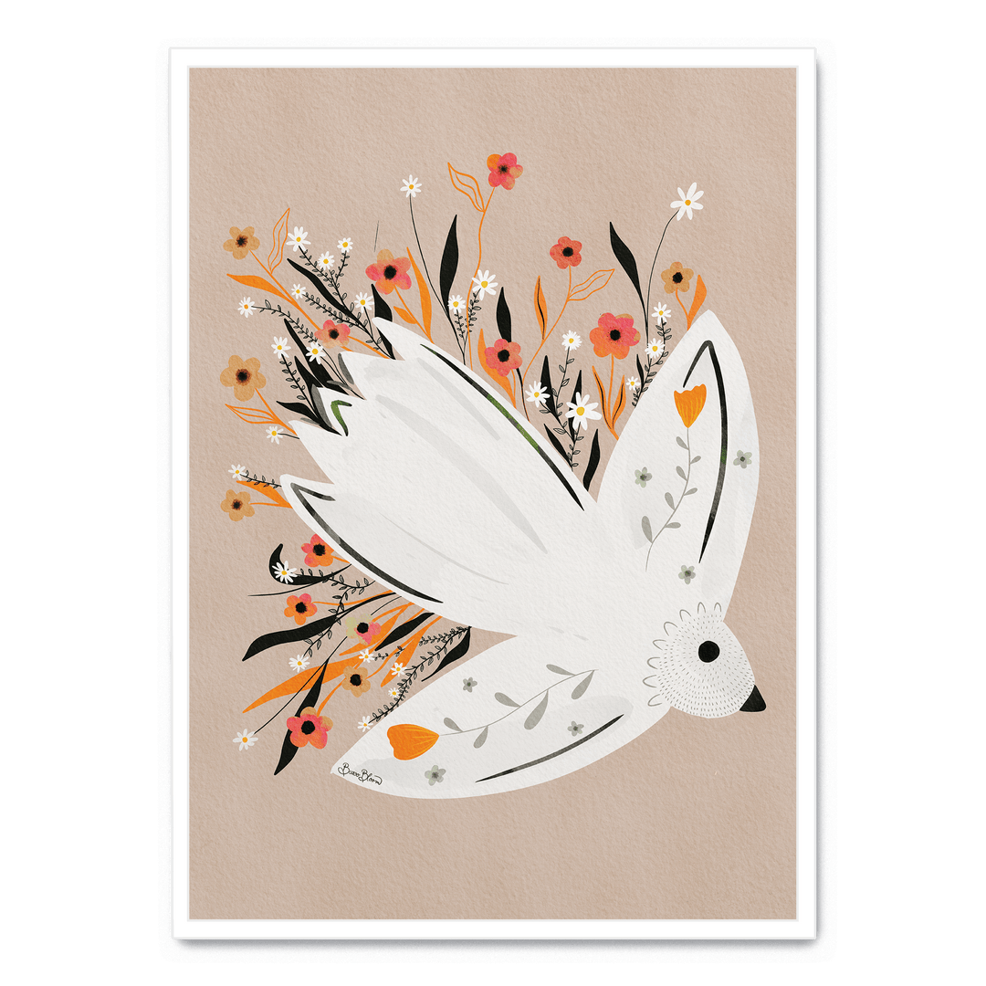 Bird In Flowers Beige