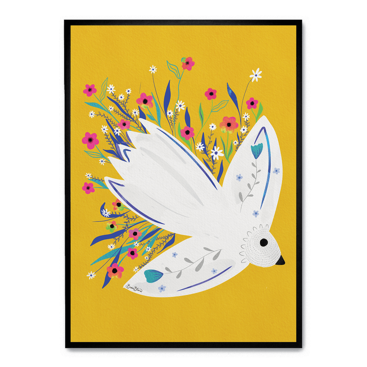 Bird In Flowers Yellow