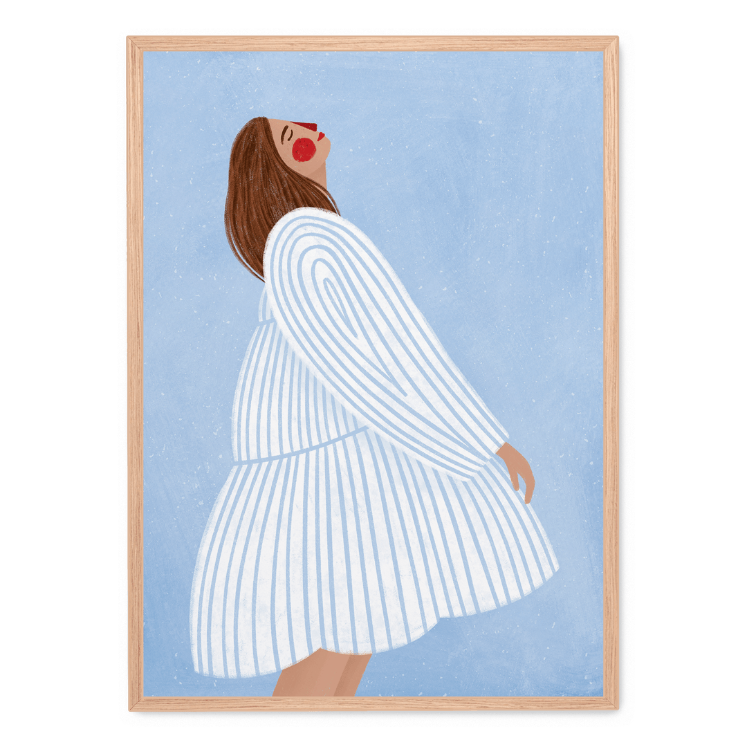 Woman With Blue Stripes