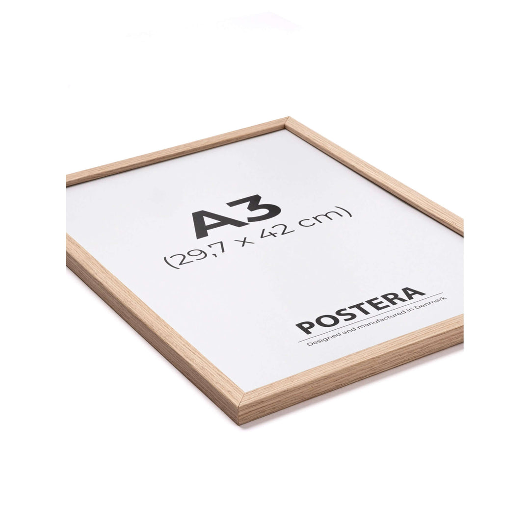 Egetræsramme i størrelse A3 fra Postera