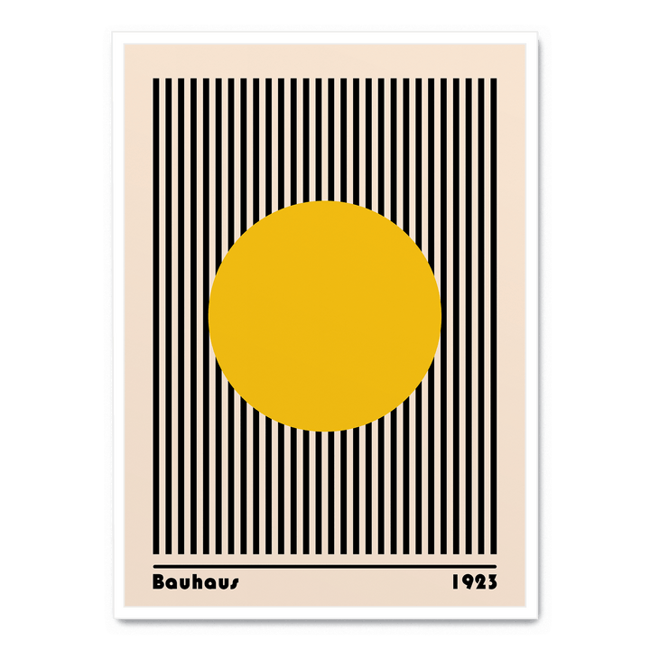 Bauhaus Yellow Circle With Lines