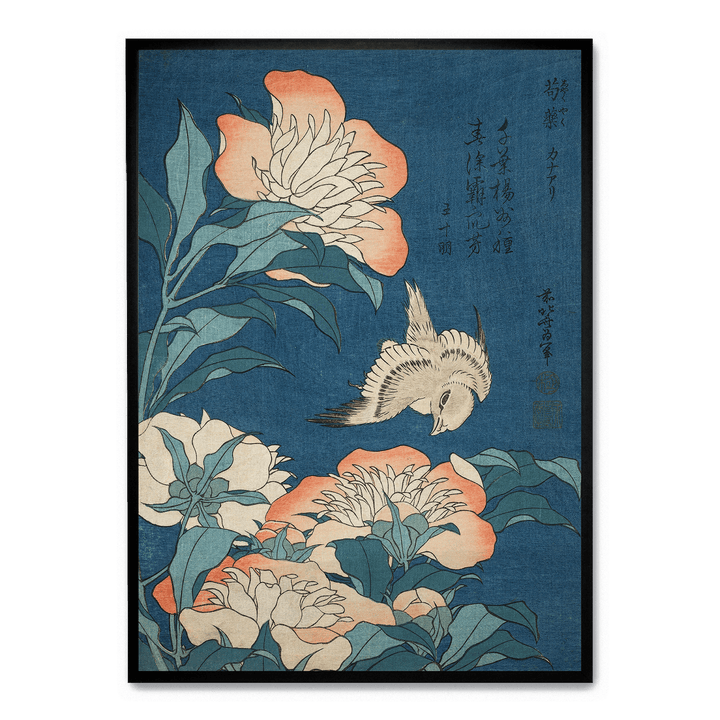 Hokusai - Peonies And Canary