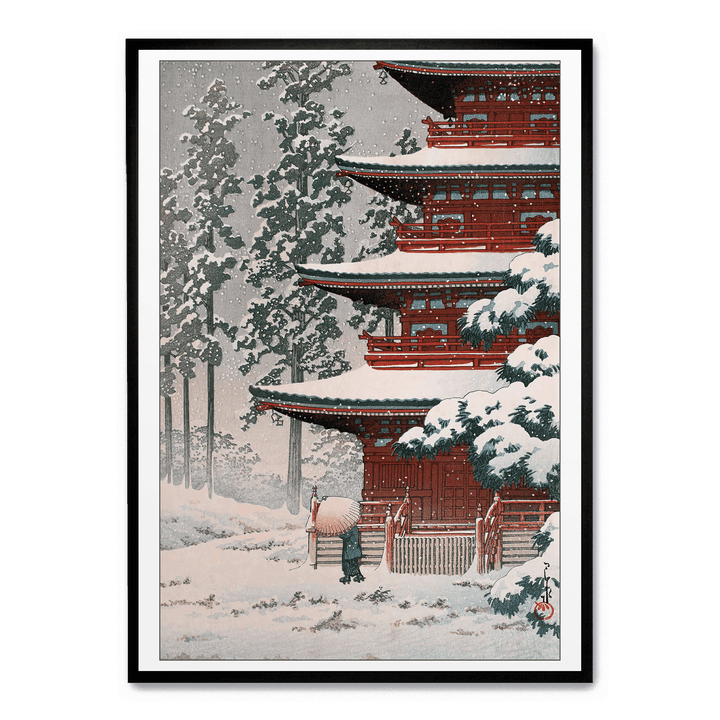 Hasui Kawase - Saishoin Temple In Snow