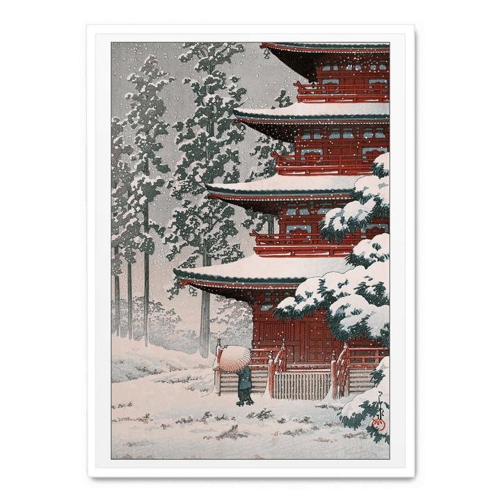 Hasui Kawase - Saishoin Temple In Snow