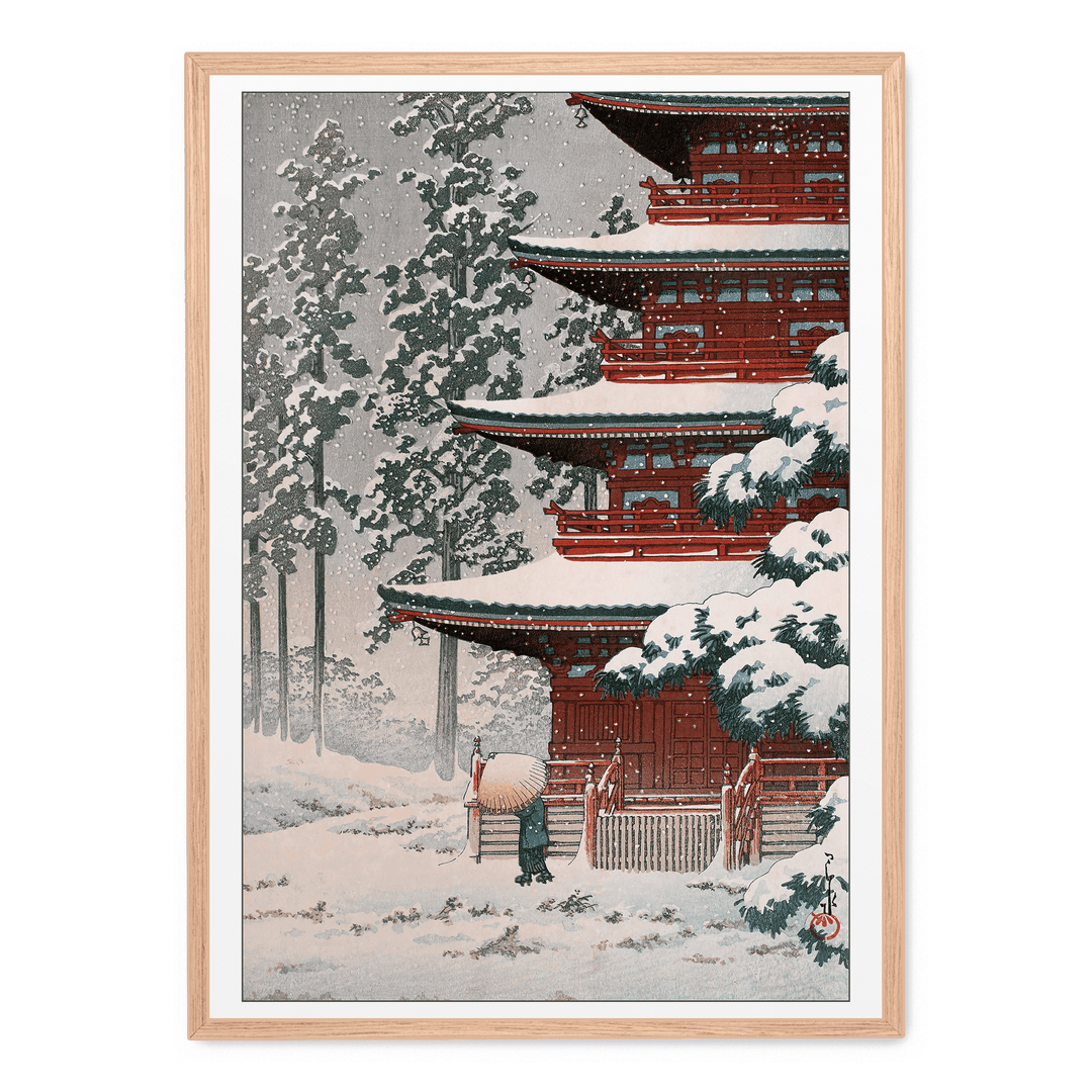 Hasui Kawase - Saishoin Temple In Snow