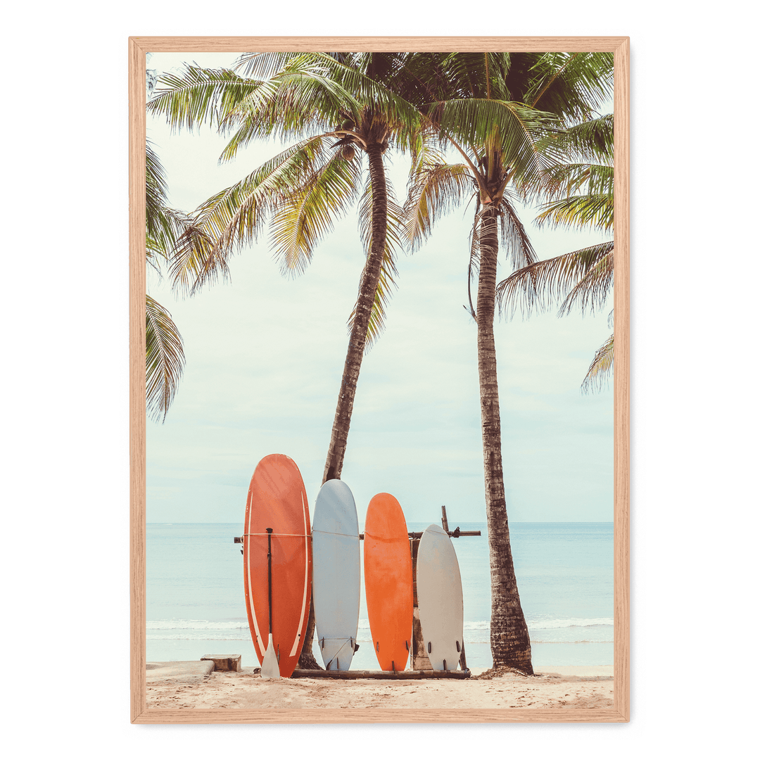 キャンバスアート Surfboard on the beach  (4枚) Surfboards On The Beach poster | Postera.art