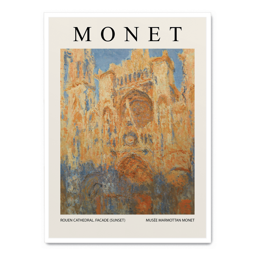 Rouen Cathedral. Facade (Sunset)