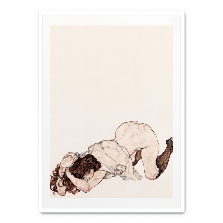 Kneeling Girl Resting On Both Elbows