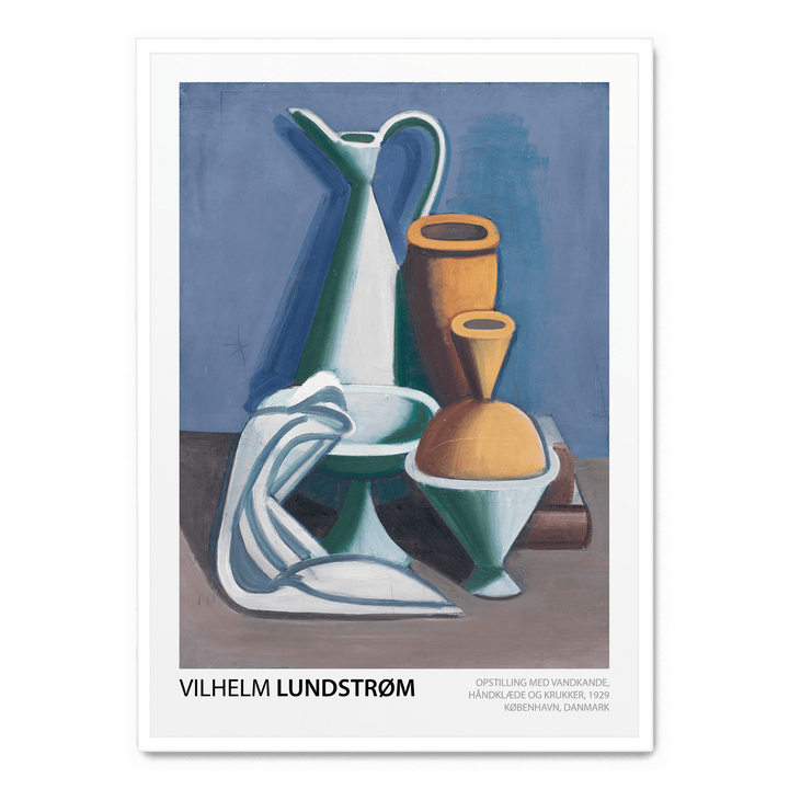 Opstilling Med Vandkande Håndklæde Og Krukker