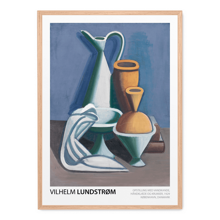 Opstilling Med Vandkande Håndklæde Og Krukker