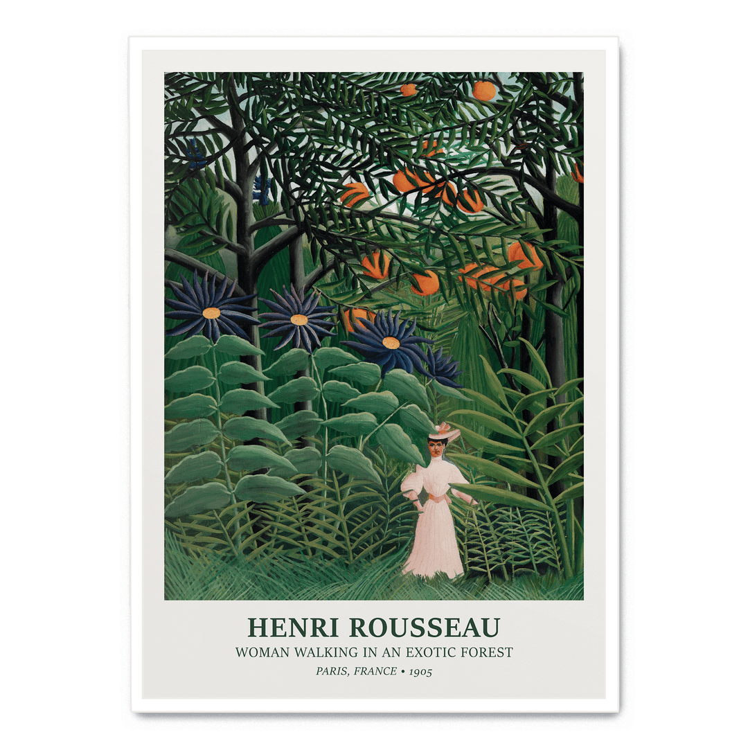 Woman Walking In An Exotic Forest