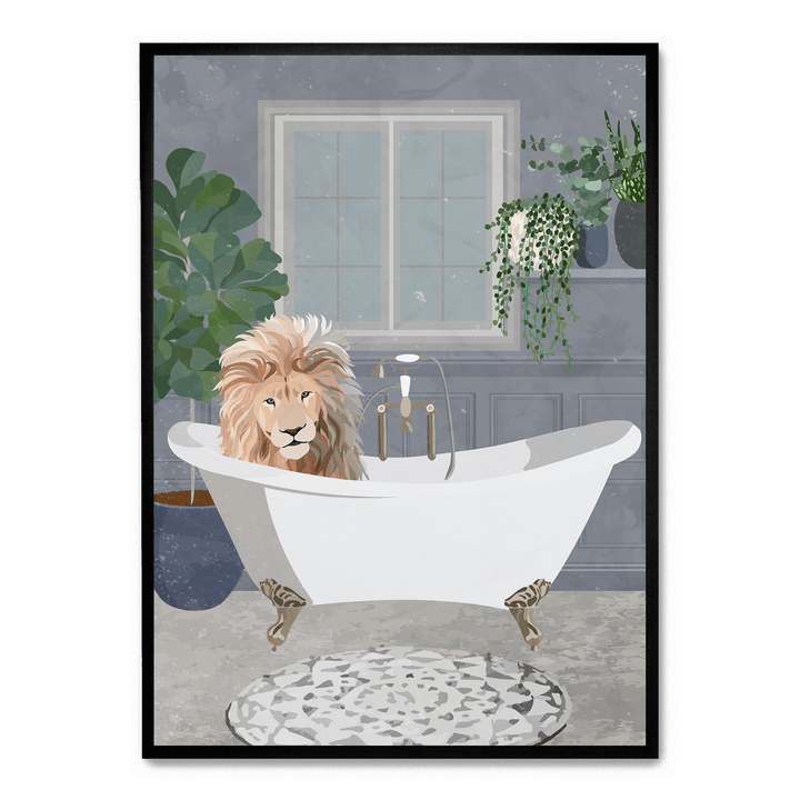 Lion Takes A Bath