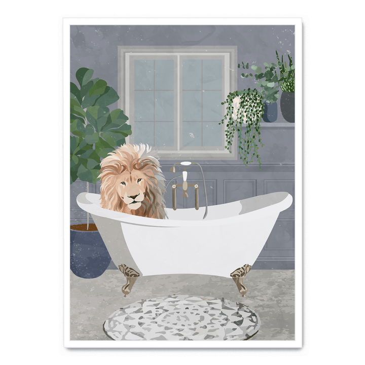 Lion Takes A Bath