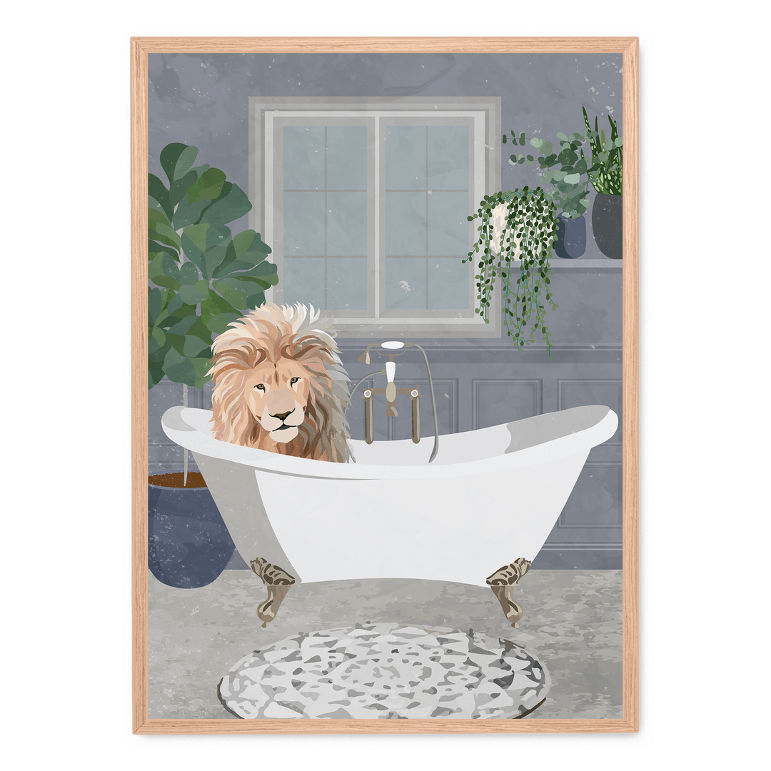 Lion Takes A Bath